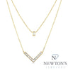 14kt Yellow Gold & Diamond Layered Chevron Necklace