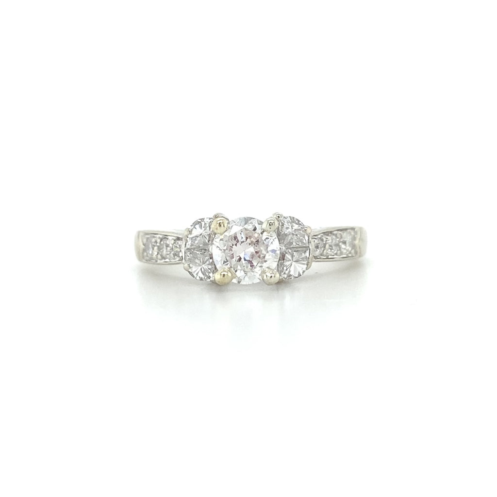 Estate 14kt White Gold Diamond Engagement Ring