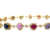 14kt Yellow Gold Mixed Shape Gemstone & Diamond Bracelet