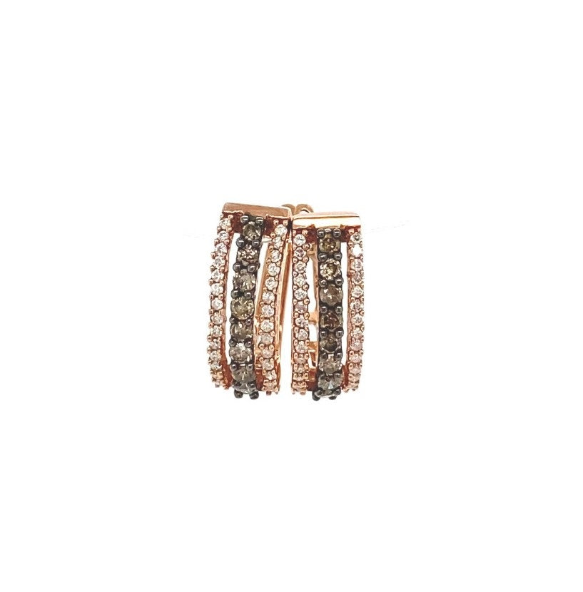 10kt Rose Gold Brown & White Diamond Earrings (0.50ct)