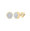 10kt Yellow Gold Diamond Round Cluster Ear Studs (0.50ct Tw)