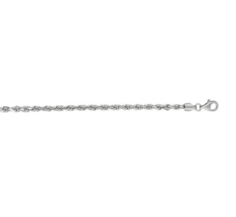 14kt White Gold Rope Chain