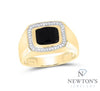 10kt Yellow Gold Diamond & Onyx Gents Ring