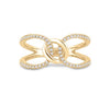 14kt Yellow Gold Diamond Interlocking Fashion Ring (0.17ct)