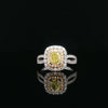 14kt White & Yellow Gold Fancy Yellow Diamond Halo Ring