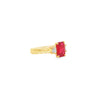18kt Yellow Gold Emerald Cut Ruby and Diamond Ring