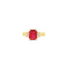 18kt Yellow Gold Emerald Cut Ruby and Diamond Ring