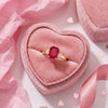 18kt Yellow Gold Emerald Cut Ruby and Diamond Ring