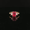 18kt Yellow Gold Emerald Cut Ruby and Diamond Ring