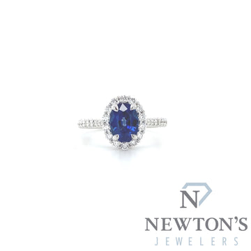 14kt White Gold Sapphire & Diamond Ring