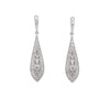 14kt White Gold Diamond Art Deco Dangle Earrings