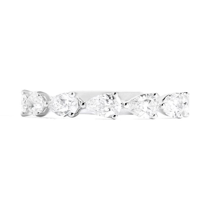 18kt White Gold "Couture" Duchess Pear Halfway Diamond Band