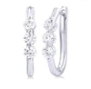 14kt White Gold 3 Diamond Hoop Earrings (0.50ct)