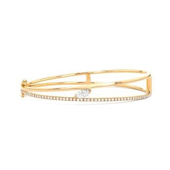 14kt Yellow Gold Marquise Diamond Bangle Bracelet (1.00ct)