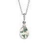 14kt White Gold Diamond and Moss Agate Pendant and Chain