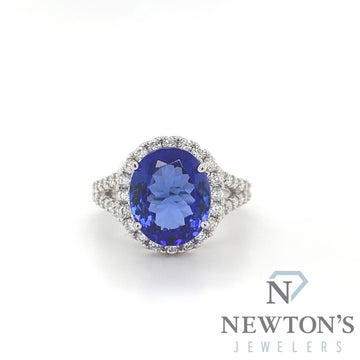 14kt White Gold Tanzanite & Diamond Ring