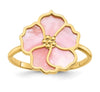 14kt Yellow Gold Pink Mother of Pearl Flower Ring