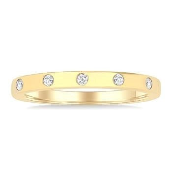 14kt Yellow Gold 5 Diamond Stackable Band (0.25ct)