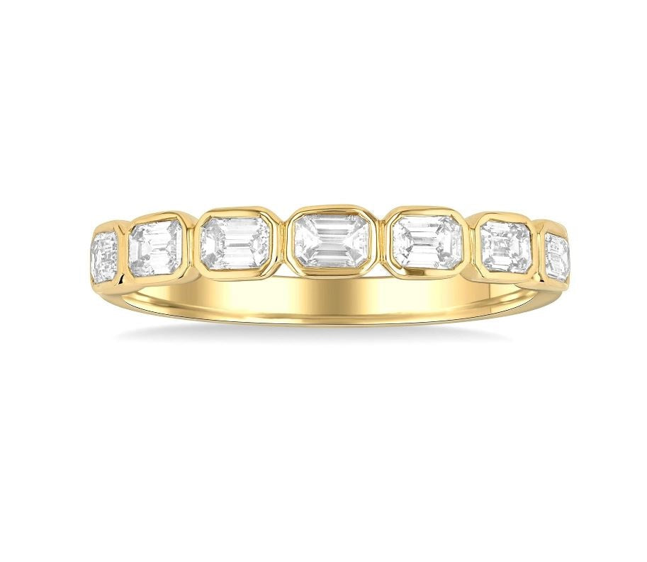 14kt Yellow Gold Emerald Cut Diamond Stackable (0.70ct)