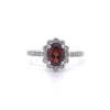 14kt White Gold Garnet and Diamond Ring