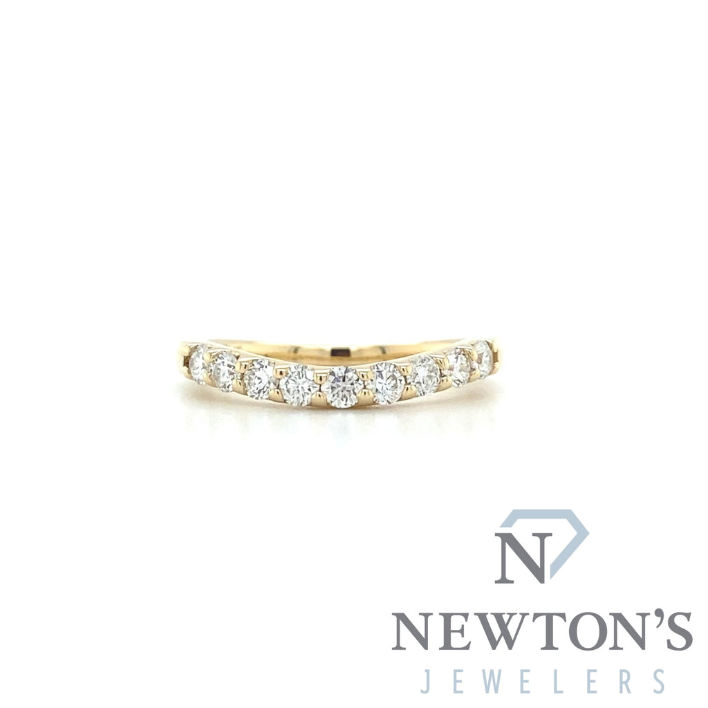 14kt Yellow Gold Diamond Curved Contour Band (0.46cts)