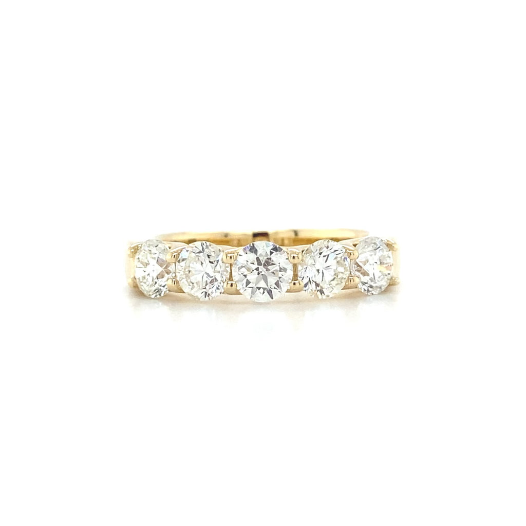 14kt Yellow Gold 5 Diamond Anniversary Ring (1.89cts)