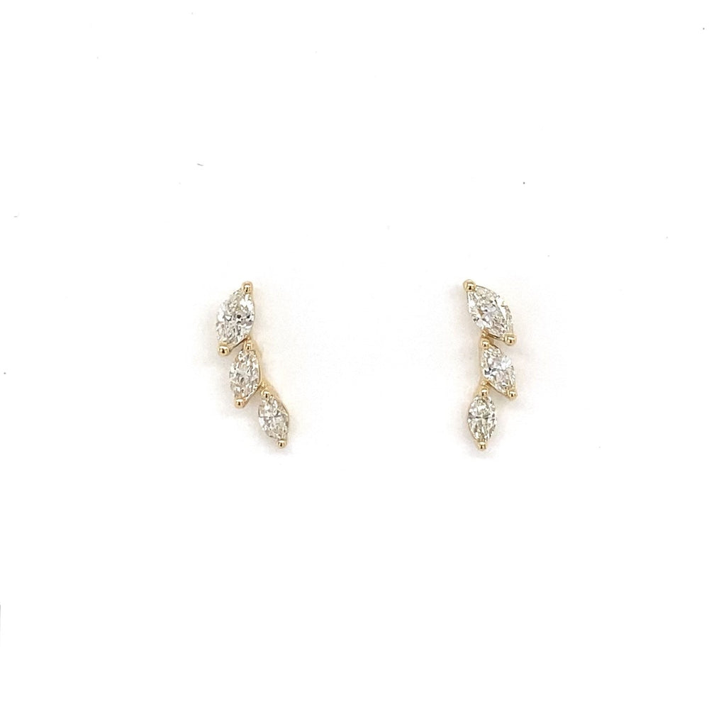 14kt Yellow Gold Marquise Cascade Stud Earrings (0.30ct)