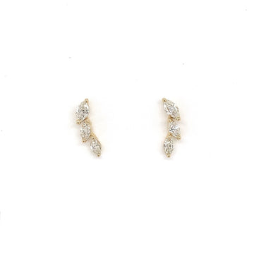 14kt Yellow Gold Marquise Cascade Stud Earrings (0.30ct)