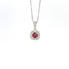 Estate 14kt White Gold Ruby & Diamond Pendant Necklace (0.10ct)