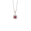 Estate 14kt White Gold Ruby & Diamond Pendant Necklace (0.10ct)