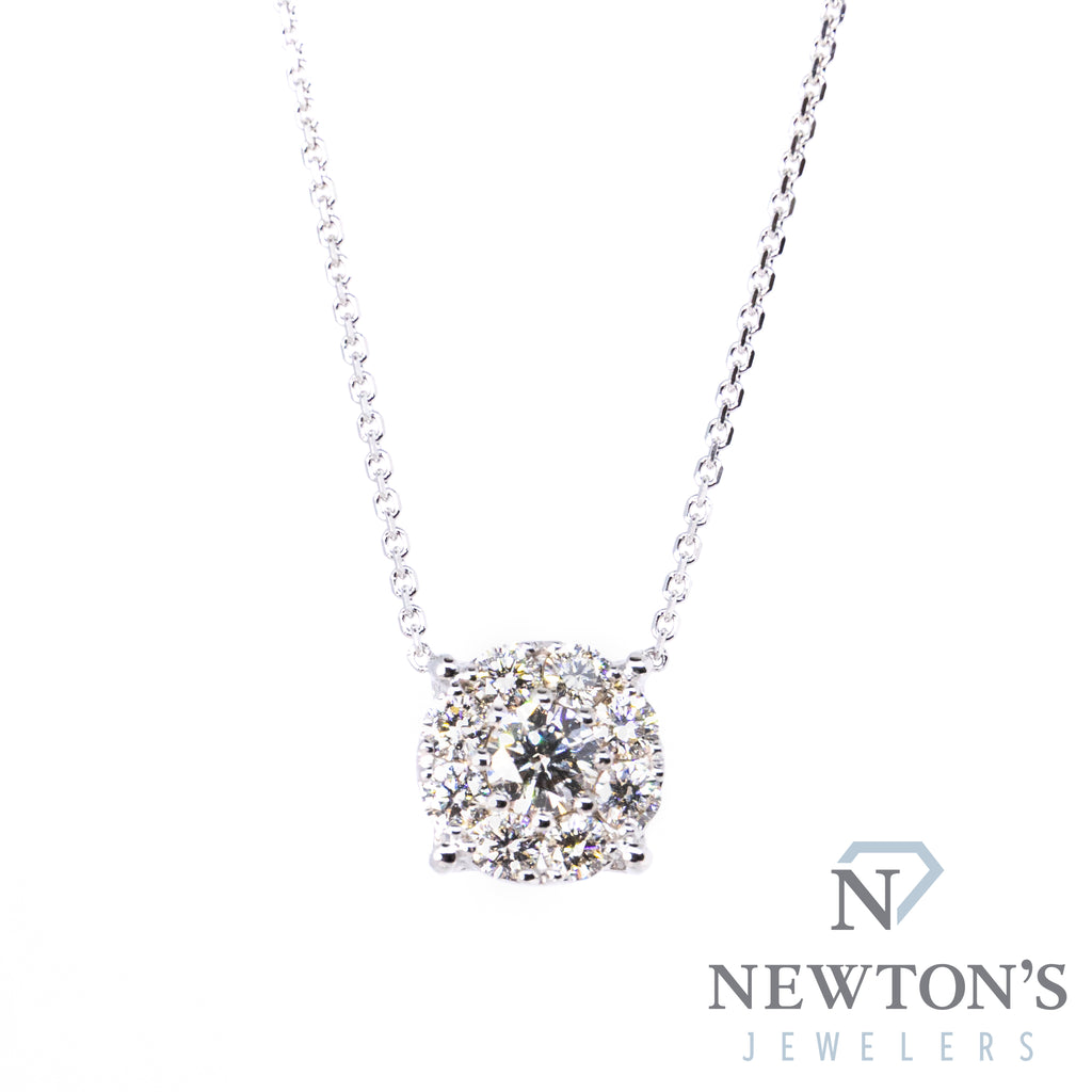 14kt White Gold Diamond Illusion Pendant with Chain (0.25ct)