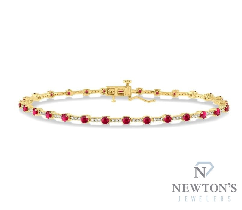 10kt Yellow Gold Diamond & Ruby Bracelet (0.50ct)