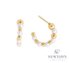 14kt Yellow Gold Pearl Bead Hoop Earrings