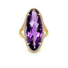 14kt Yellow Gold Oval Amethyst Fashion Ring