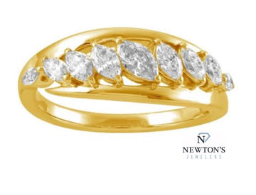 14kt Yellow Gold Marquise Cut Diamond Ring