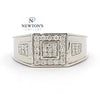 14kt White Gold Men’s Square Top Diamond Ring