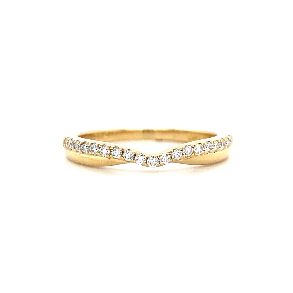 14kt Yellow Gold Diamond V-Contour Band (0.19ct)