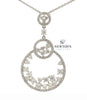 14kt White Gold Graduated Double Circle Pendant