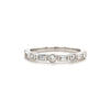 14kt White Gold Alternating Diamond Stackable Band