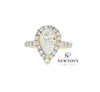 14kt Yellow Gold Pear Shape Diamond Halo Engagement Ring