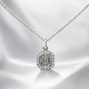 14kt White Gold Diamond Illusion Pendant Necklace