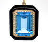 14kt Yellow Gold Blue Topaz & Enamel Pendant Necklace