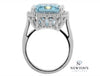 14kt White Gold Emerald Cut Aquamarine Cocktail Ring