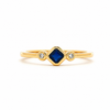 14kt Yellow Gold Bezel Set Sapphire & Diamond Ring