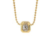 14kt Yellow Gold Bezel Set Emerald Cut Diamond Pendant