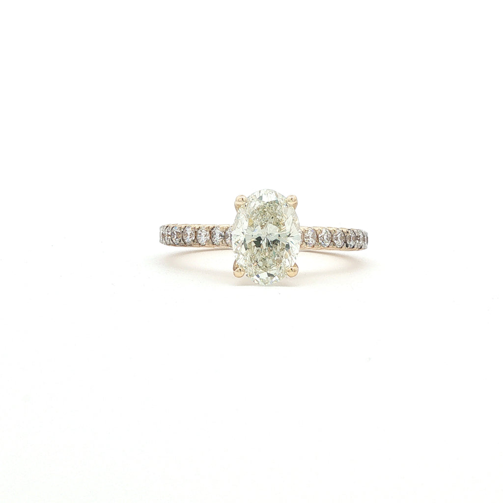 14kt Yellow Gold Oval Diamond Engagement Ring