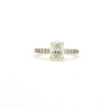 14kt Yellow Gold Oval Diamond Engagement Ring