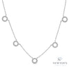 10kt White Gold Diamond Circle Layering Pendant Necklace