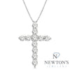 14kt White Gold Diamond Cross Pendant with Chain (0.50ct)