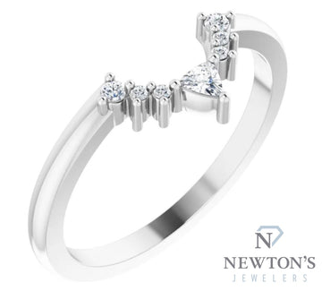 14kt White Gold Diamond Stackable Ring